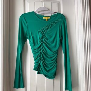 Green Ruched Long Sleeve Top